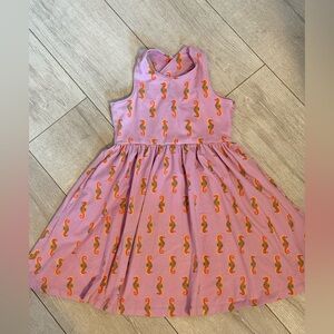 EUC - like new! Hanna Andersson Open Back Pink Dress with Seahorses 👗 Size 6-7